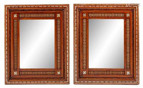 A Pair of Moorish Style Mother-of-Pearl Inlaid Mirrors