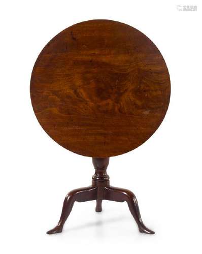 A George III Mahogany Tilt-Top Table Late 18th Century