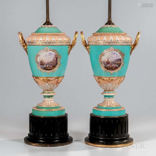 Pair of KPM Berlin Porcelain Vases