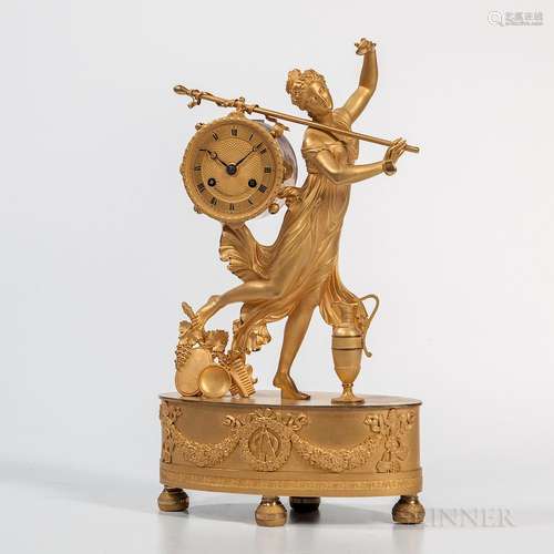 Gilt-bronze Mantel Clock