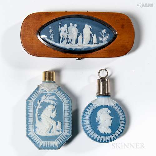 Three Wedgwood Blue Jasper Items