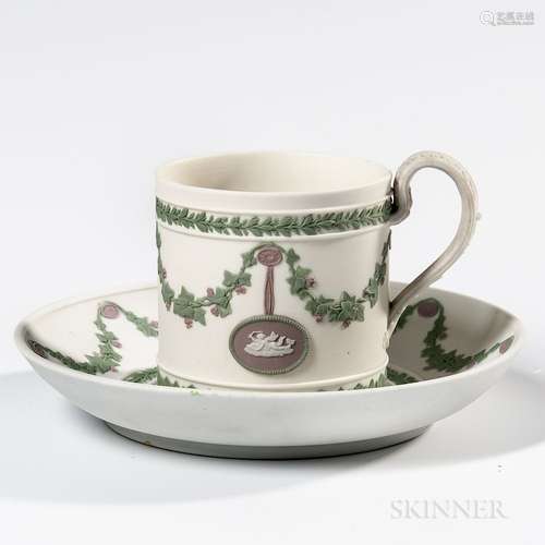 Wedgwood Tricolor Jasper Coffee Can and Saucer