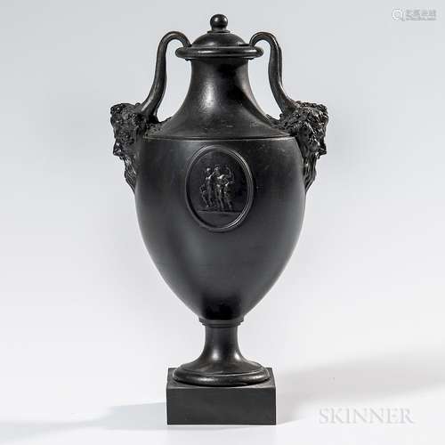 Wedgwood & Bentley Black Basalt Vase and Cover