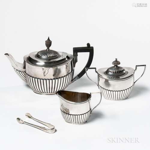 Assembled Three-piece Sterling Silver Tea Service