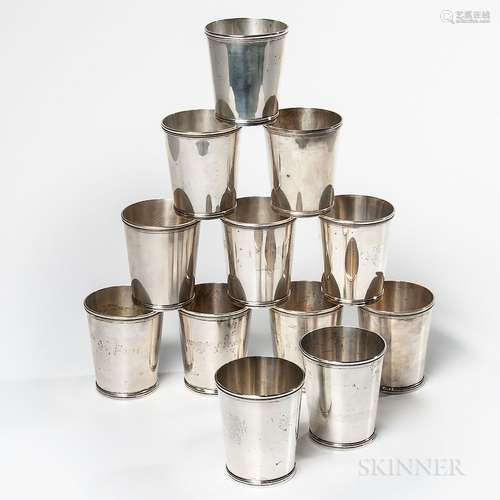 Twelve Frank Whiting & Co. Sterling Silver Julep Cups