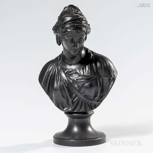 Wedgwood & Bentley Black Basalt Bust of Zingara