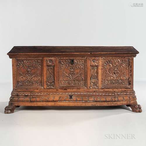 Renaissance Revival Carved Walnut Cassone