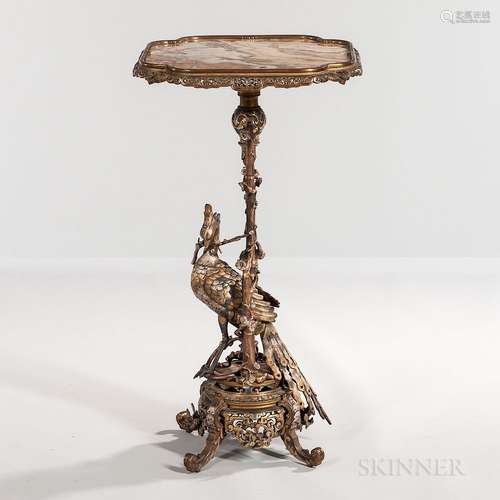 Art Nouveau Gilt- and Patinated-bronze Figural Stand