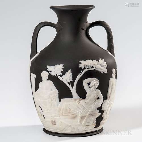 Wedgwood Solid Black Jasper Portland Vase