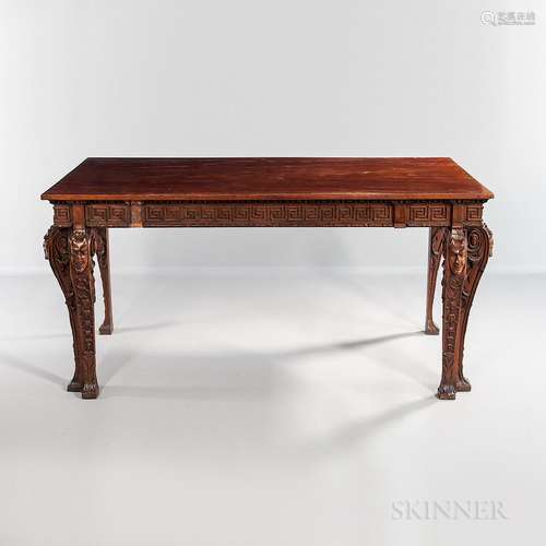 Georgian-style Carved Mahogany Side Table