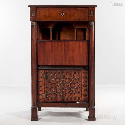 Neoclassical-style Secretaire a Abattant