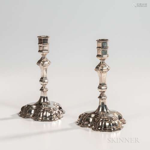 Pair of Continental Silver Candlesticks