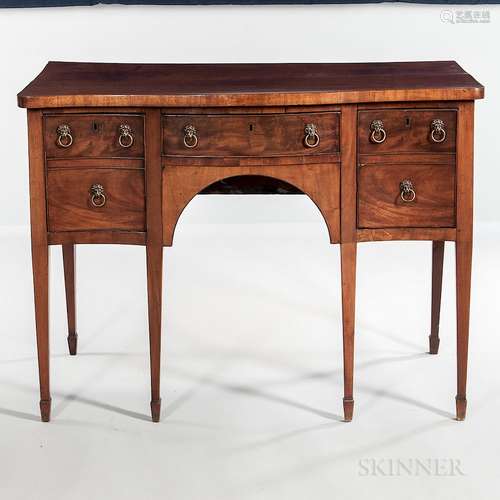 Georgian-style Mahogany and Mahogany-veneered Serpentine Sideboard