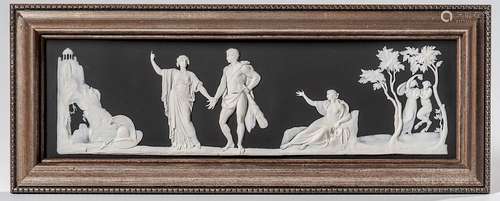 Wedgwood Black Jasper Dip Judgment of Hercules   Plaque