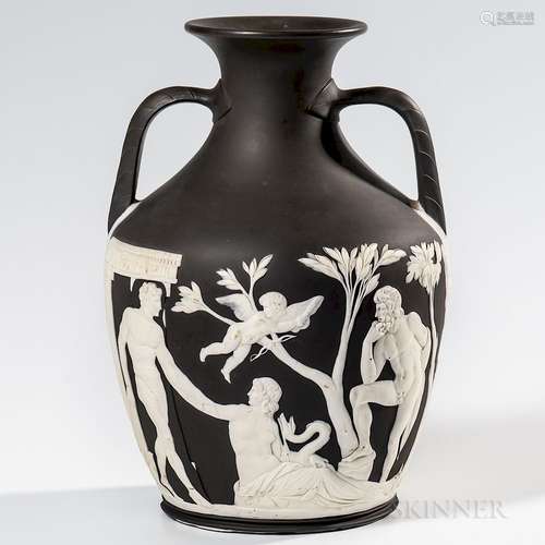 Wedgwood Solid Black Jasper Portland Vase