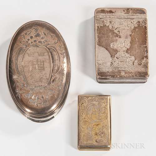 Three Early English Silver Boxes