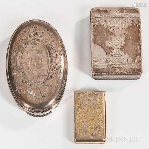 Three Early English Silver Boxes