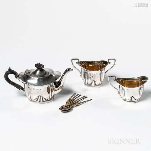 Edward VII Three-piece Sterling Silver Tea Service