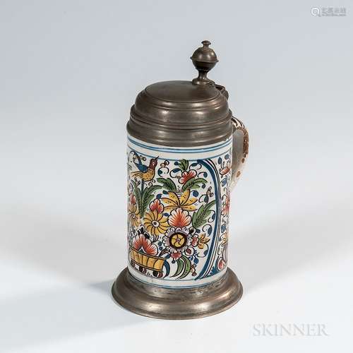 Polychrome Decorated Tin-glazed Tankard