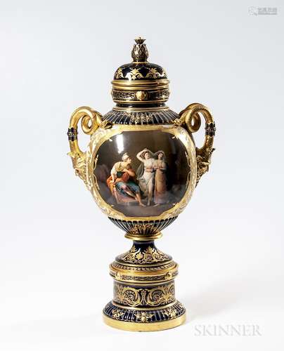 Fischer & Mieg Porcelain Covered Urn