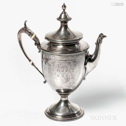 Samuel T. Crosby & Co. Coin Silver Coffeepot