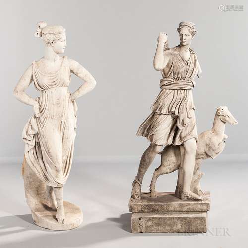 Two Grand Tour Marble Sculptures