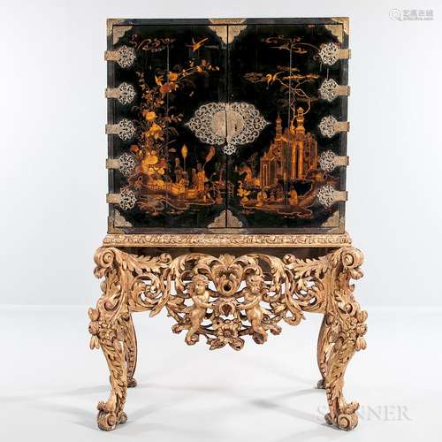 Japanned Cabinet on Stand