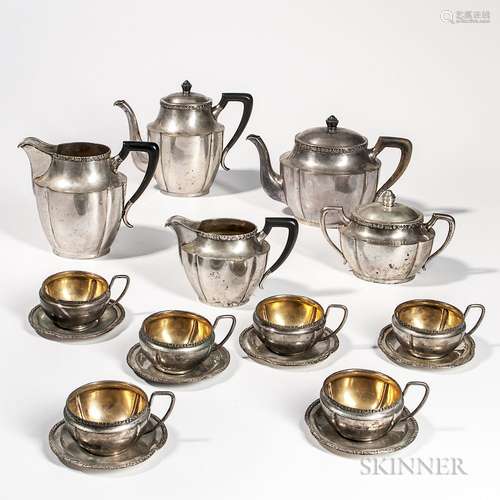 Eleven-piece Austrian .800 Silver Tea and Coffee Service