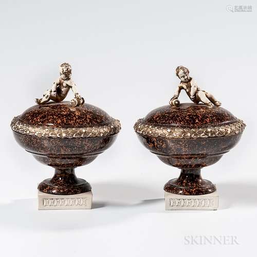 Pair of Wedgwood & Bentley Porphyry Chimney Ornaments