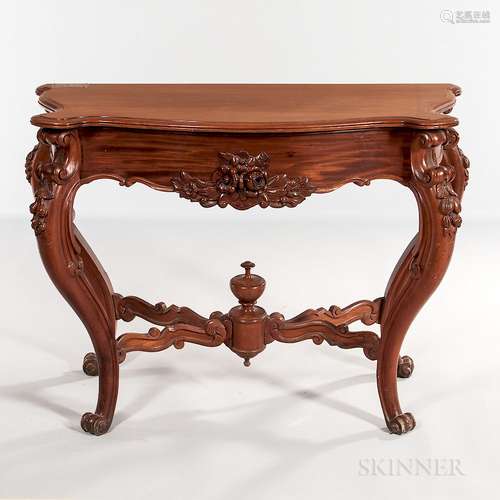 Carved Mahogany Console Table