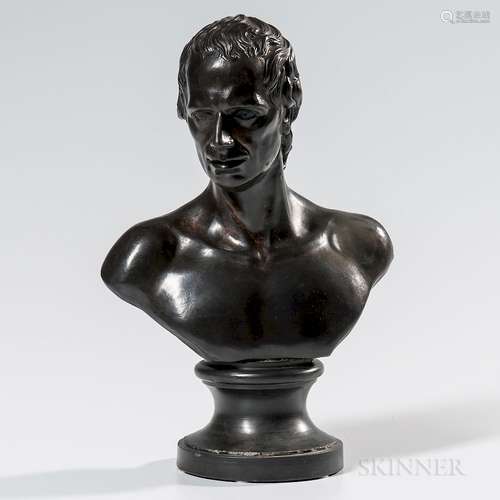 Wedgwood & Bentley Black Basalt Bust of Sterne