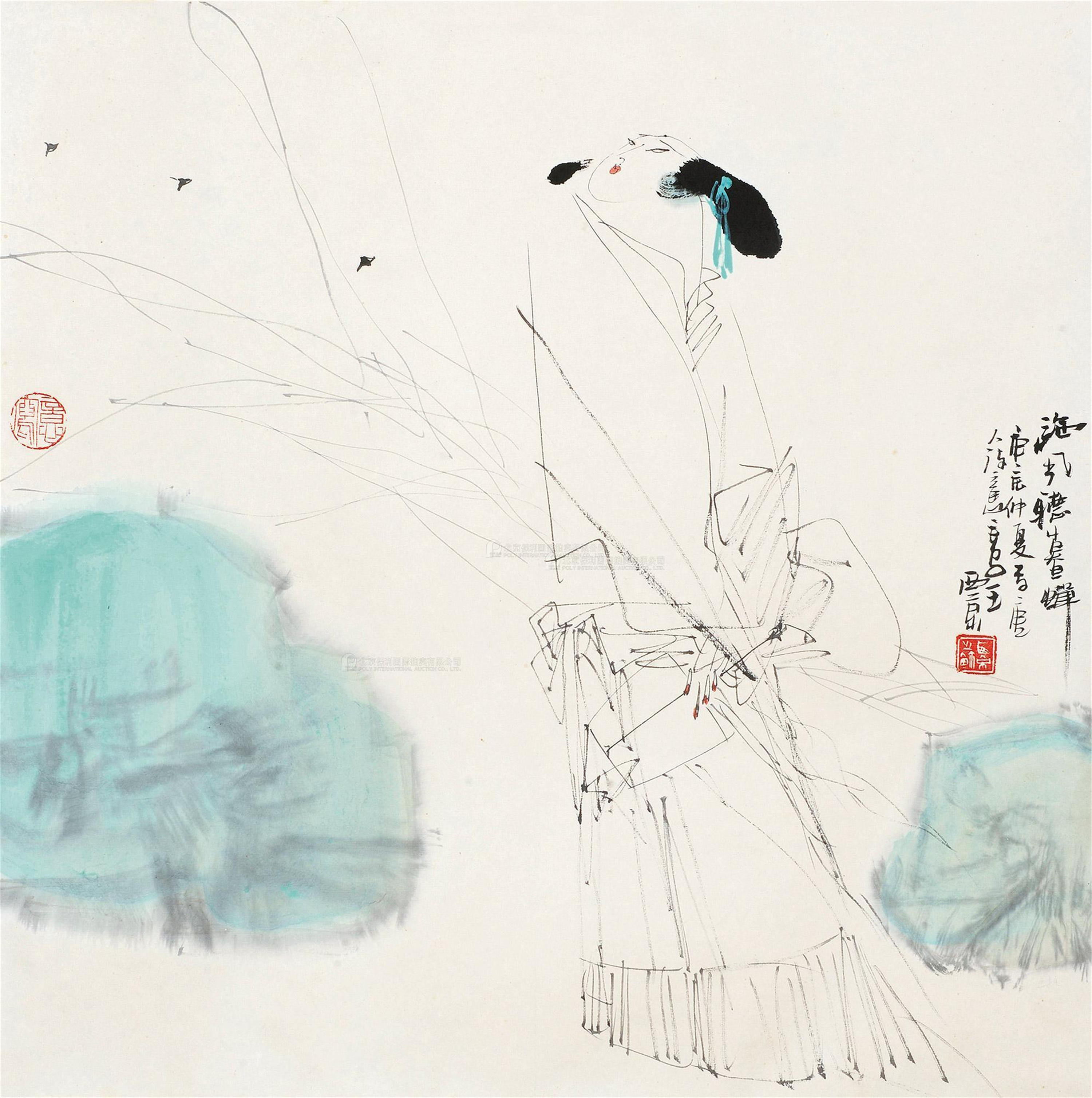王西京(b1946) 2000年作 唐人诗意 镜心 设色纸本