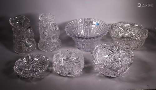 6 American 1900 Brilliant Period Cut Glass Pieces