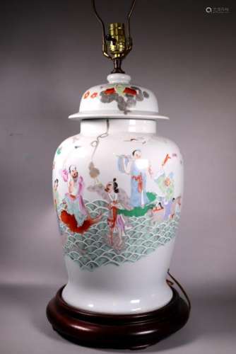 Chinese Famille Rose Porcelain 8 Immortals Jar
