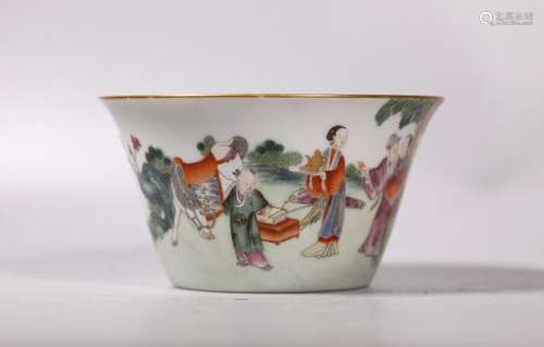 Chinese Enameled & Marbleized Porcelain Bowl