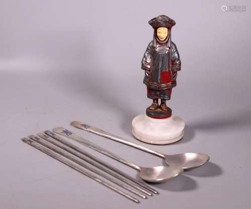 Metal Mongolian Girl; Korean Spoons & Chopsticks