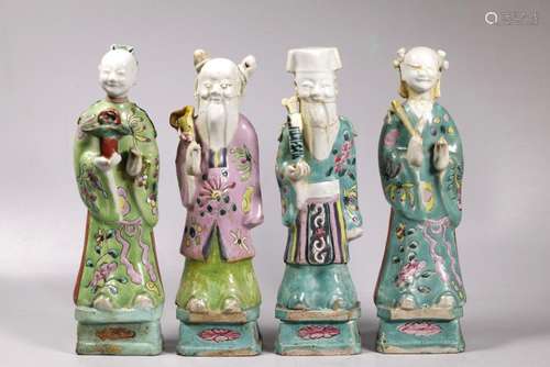 - 4 Chinese 18/19 C Porcelain Immortal Figures