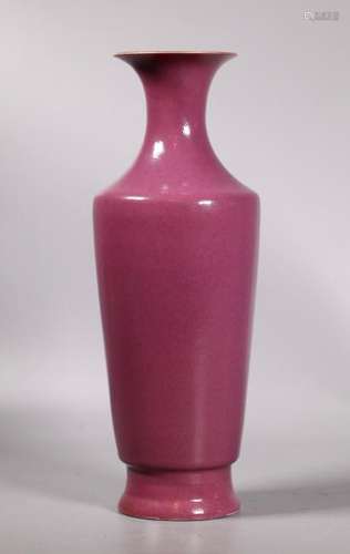 Chinese Ruby Glazed Monochrome Porcelain Vase