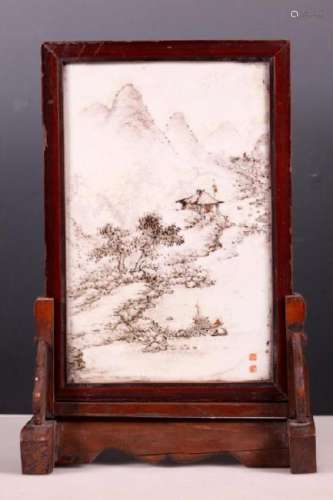 Chinese Artist Painted Landscape on Porcelain