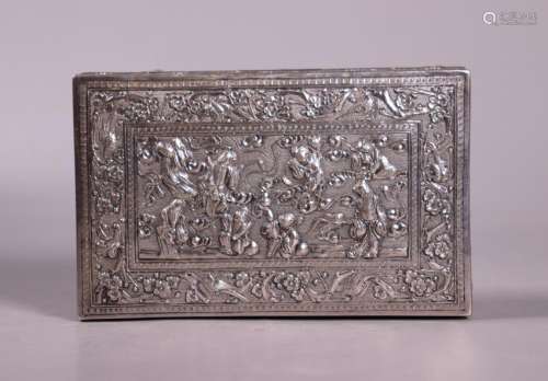 Zhong Hongxing Chinese Qing Repousse Silver Box