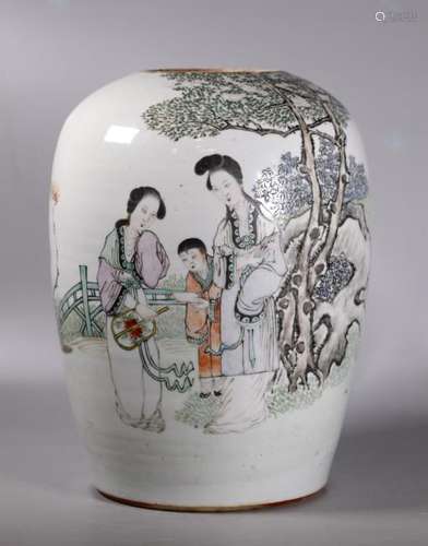 Chinese Artist Painted Porcelain Jar