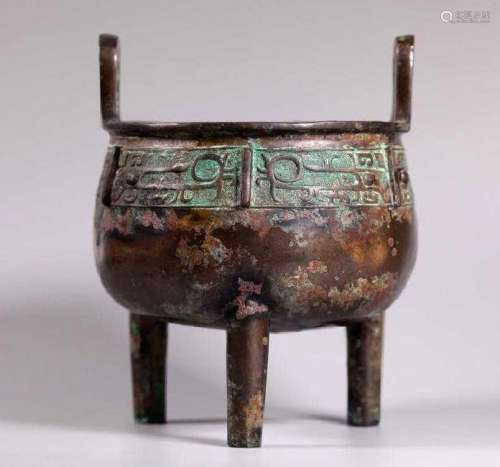 Rare Chinese Late Shang Western Zhou Bronze Ding