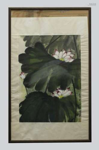 Xue Nong (?); Painting Lotus Flower & Leaves