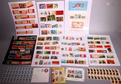 - 7 Display Pages of Stamps; China, USA, Etc.