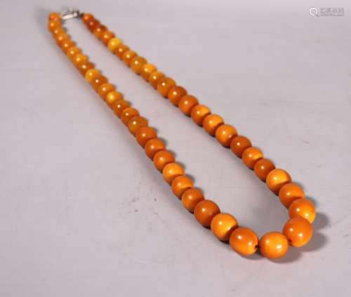 Chinese Butterscotch Amber Beads; 42.5G
