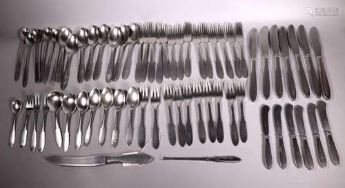 Group Georg Jensen Mitra Pattern Steel Flatware