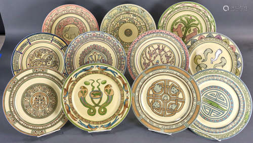 Set of eleven (11) Guerin Limoges plates designed by Mary Bacon Jones (1879-1924), 