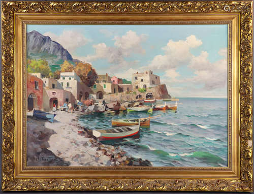 Andrea Fortini, 'Italian Seaside', oil on canvas, signed, 19