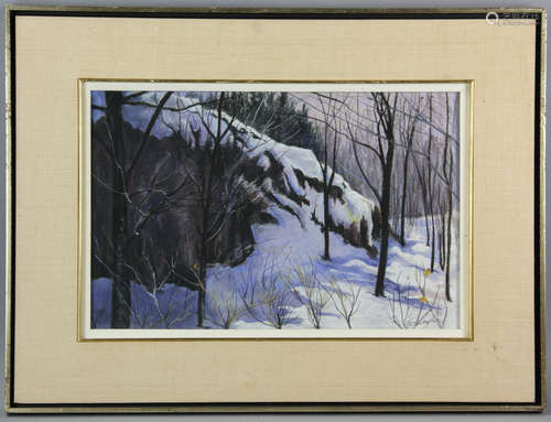 Rita MacKenzie, winter scene, pastel, signed, 14