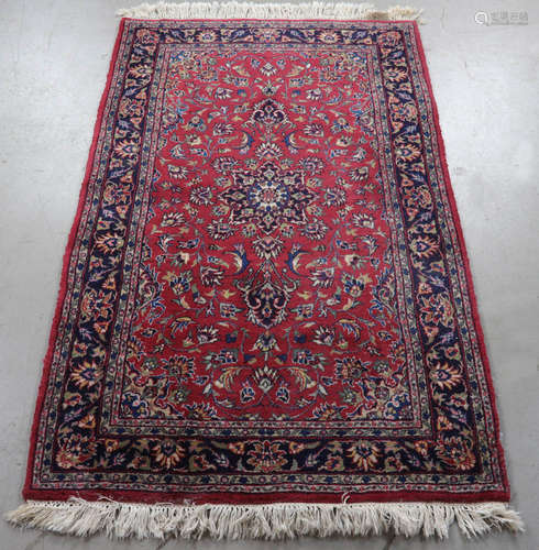 Semi-antique Oriental area rug, 3' x 5'. Provenance: From a Richmond, New Hampshire collection.